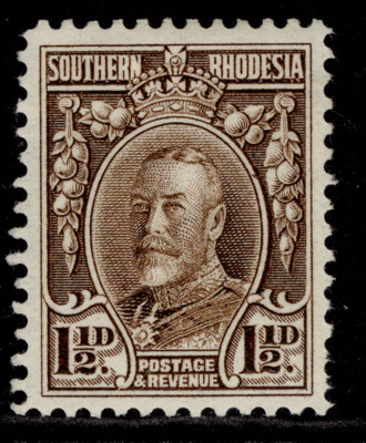 southern-rhodesia-gv-sg16c-1d-chocolate-m-mint-cat-55-perf-12