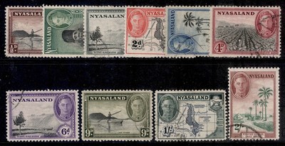 nyasaland-protectorate-gvi-sg144-152-1945-short-set-to-2s-fine-used-cat-13