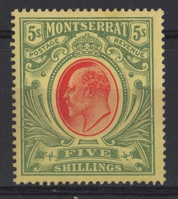 montserrat-1908-mca-5s-red-green-yellow-vf-mint-sg47-c80
