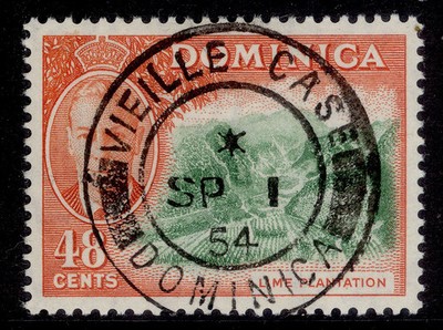 dominica-gvi-sg131-48c-bright-green-red-orange-very-fine-used-cat-18-cds