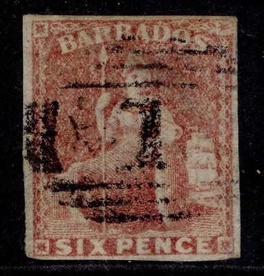 barbados-qv-sg11-6d-pale-rose-red-used-cat-130