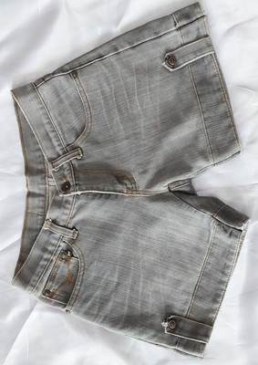 womens-fashion-brushed-grey-denim-hot-pants-with-design-to-rear-pre-loved
