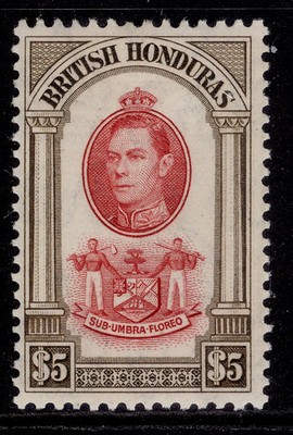 british-honduras-gvi-sg161-5-scarlet-brown-m-mint-cat-75