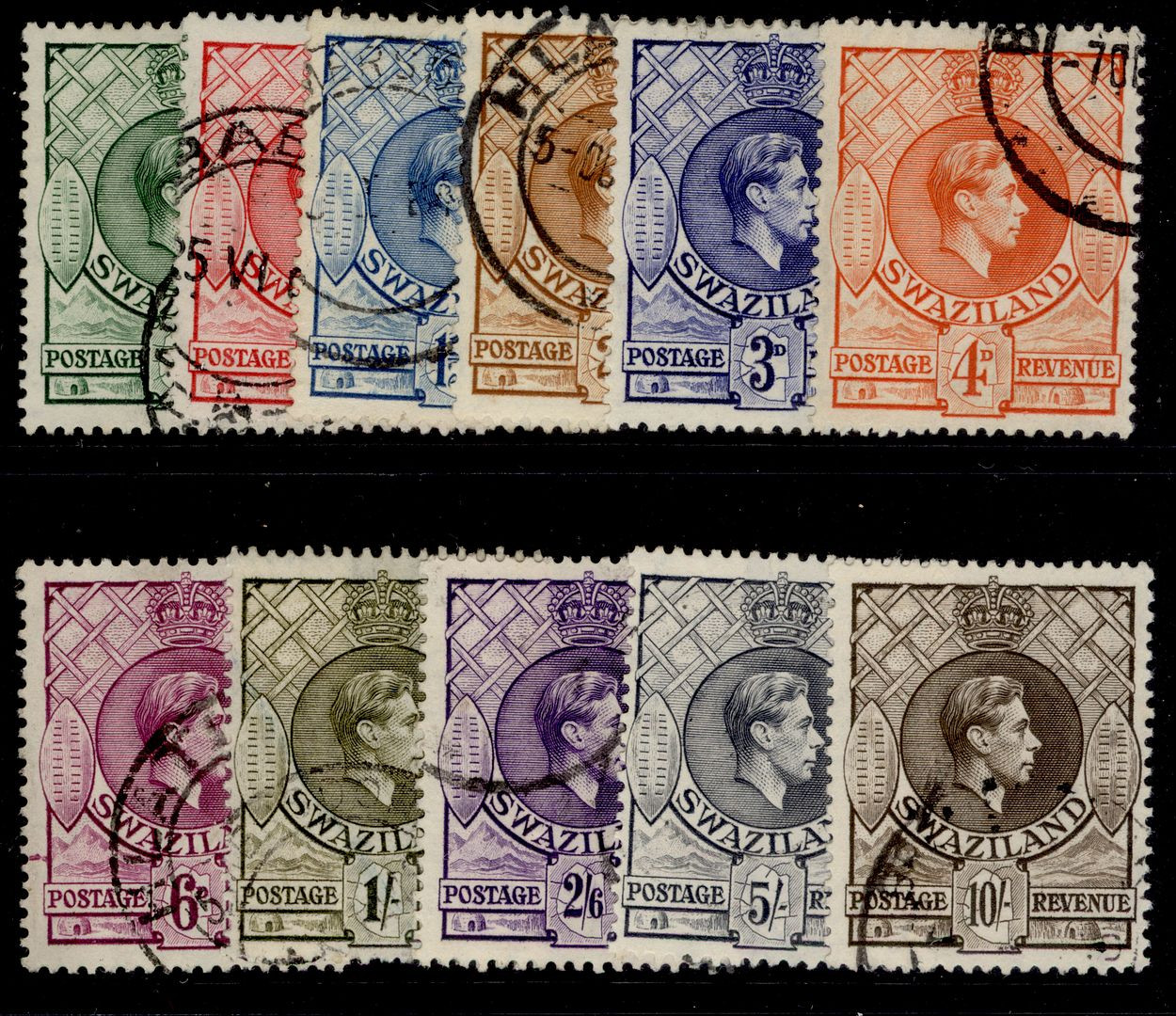 swaziland-gvi-sg28-38a-1938-54-complete-set-fine-used-cat-45