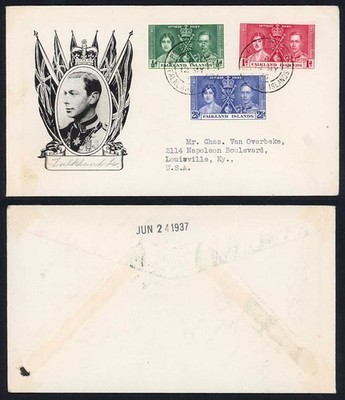 falkland-is-sg143-5-1937-coronation-set-on-illustrated-first-day-cover