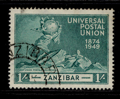 zanzibar-gvi-sg338-1s-blue-green-fine-used