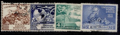 british-honduras-gvi-sg172-175-1949-anniversary-of-upu-set-fine-used