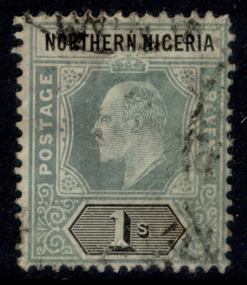 northern-nigeria-edvii-sg26a-1s-green-black-used-cat-55-chalky
