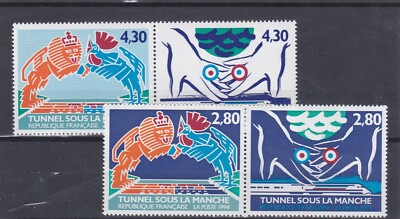 french-eurotunnel-stamps-set-of-4-stamps-2-pairs-of-stamps-unmounted-mint-mnh