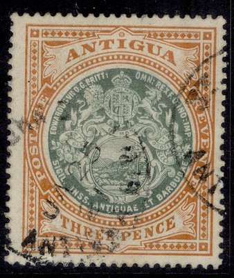 antigua-edvii-sg47-3d-grey-green-orange-brown-fine-used-cat-22