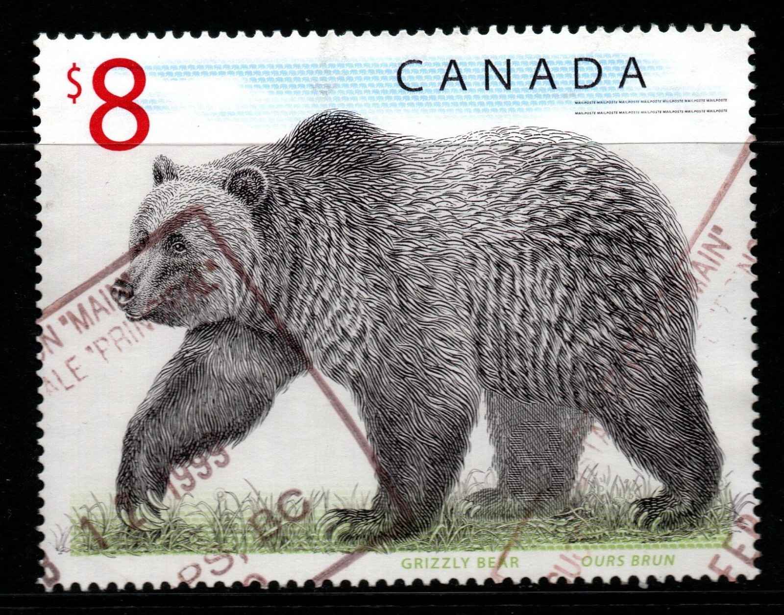 canada-sg1762b-1997-8-grizzly-bear-fine-used