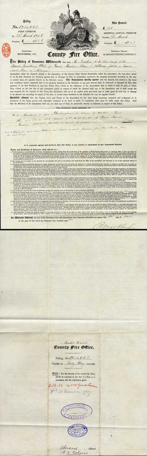 gb-county-fire-office-issurance-document-with-1d-embossed-stamp