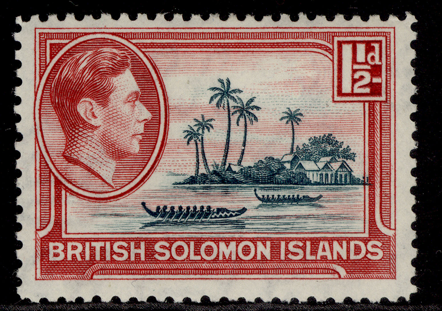 british-solomon-islands-gvi-sg62-d-blue-green-carmine-m-mint