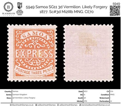 5949-samoa-sg11-3d-vermilion-likely-forgery-1877-sc-3d-mi2iiib-mng-c70