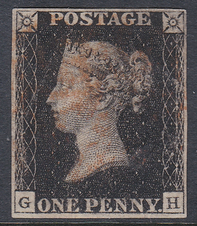 queen-victoria-1840-1d-black-plate-5-4-margin-red-mx-lettered-g-h