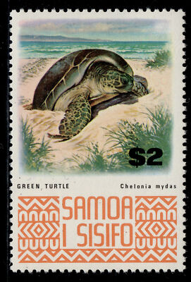 samoa-qeii-sg399a-2-green-turtle-nh-mint