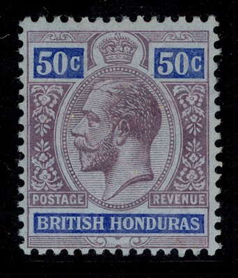 british-honduras-gv-sg107-50c-purple-blue-blue-m-mint-cat-35