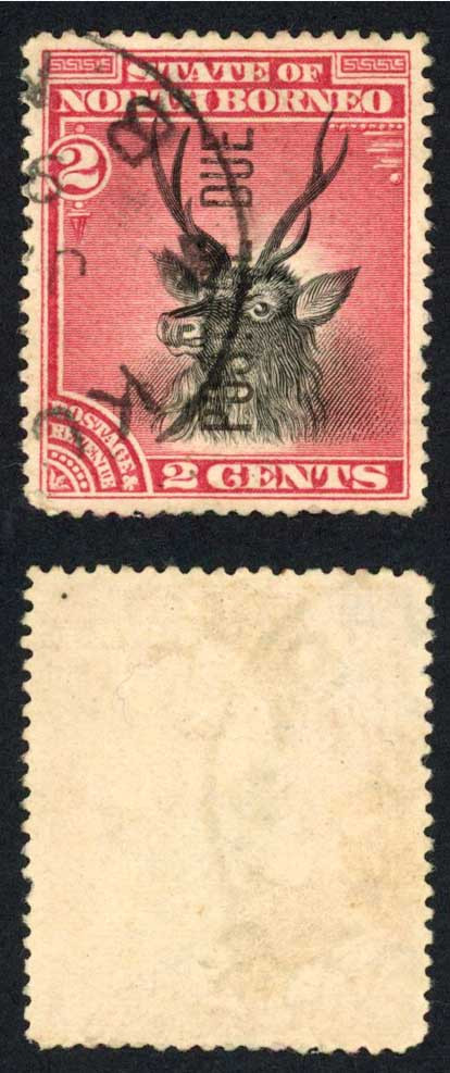 north-borneo-sgd1-2c-black-and-rose-lake-opt-post-due-cat-50-pounds