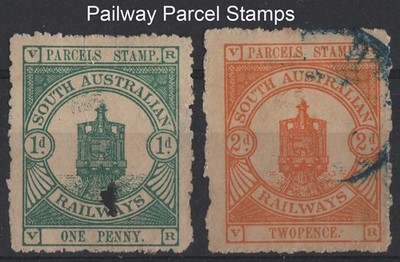 south-australia-railway-parcels-stamps-1d-green-2d-orange-vgu