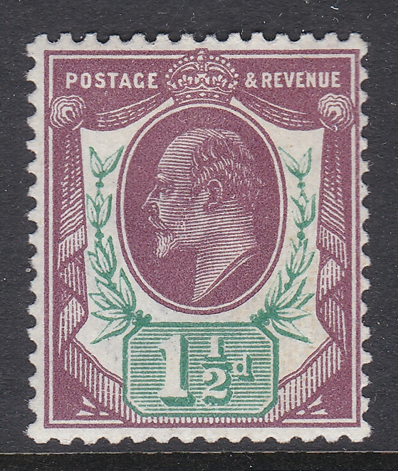sg287-edward-vii-m10-1-reddish-purple-bright-green-mounted-mint