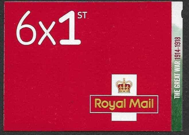 pm63-2018-the-great-war-6-x-1st-class-self-adhesive-booklet-with-cylinder