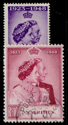 mauritius-gvi-sg270-271-1948-royal-silver-wedding-set-vfu-cat-45-cds