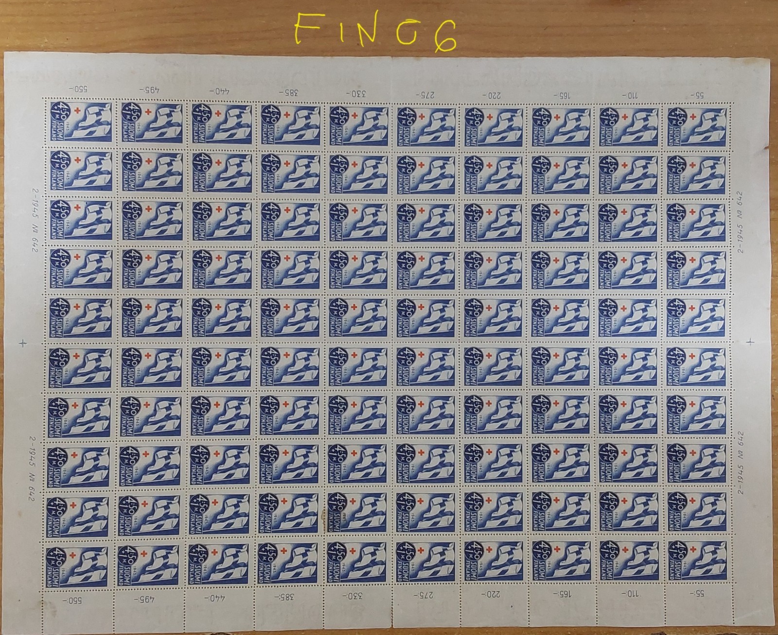 finland-1945-red-cross-charity-4-50-1m-blue-red-full-sheet-mnh-fin06