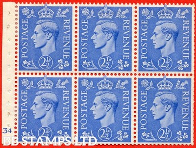 sg-489f-qb33-2d-blue-a-fine-mounted-mint-complete-cylinder-pane-of-b62942