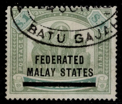 malaysia-federated-malay-qv-sg11-1-green-pale-green-used