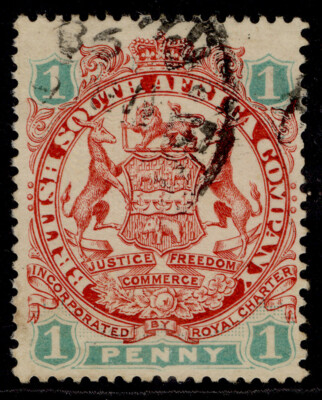 rhodesia-qv-sg42-1d-scarlet-emerald-fine-used