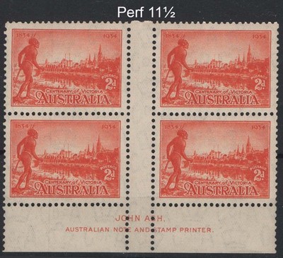 australia-1934-victoria-centenary-2d-p11-um-ash-imprint-gutter-blocks-of-4