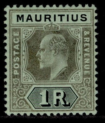 mauritius-edvii-sg192-1r-black-green-m-mint-cat-23