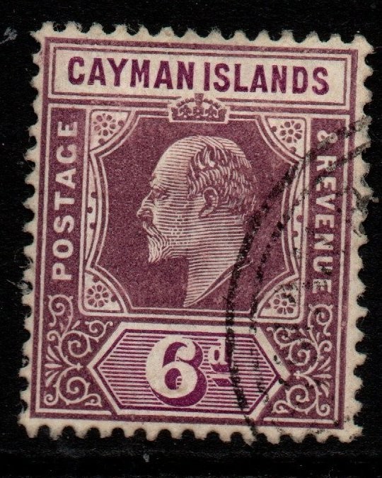 cayman-islands-sg30-1908-6d-dull-purple-violet-purple-fine-used