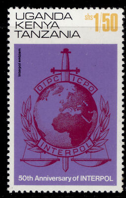 kenya-uganda-tanzania-qeii-sg340-1973-1s-50-anniv-interpol-nh-mint