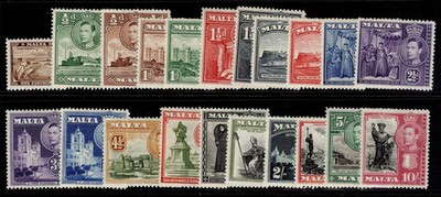 malta-gvi-sg217-231-1938-43-complete-set-m-mint-cat-75