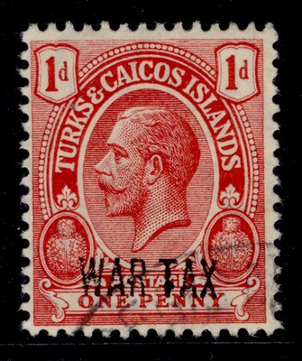turks-caicos-islands-gv-sg140-1d-red-fine-used