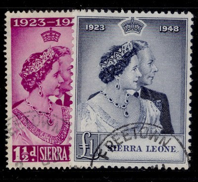 sierra-leone-gvi-sg203-204-1949-royal-silver-wedding-set-fine-used-cat-45
