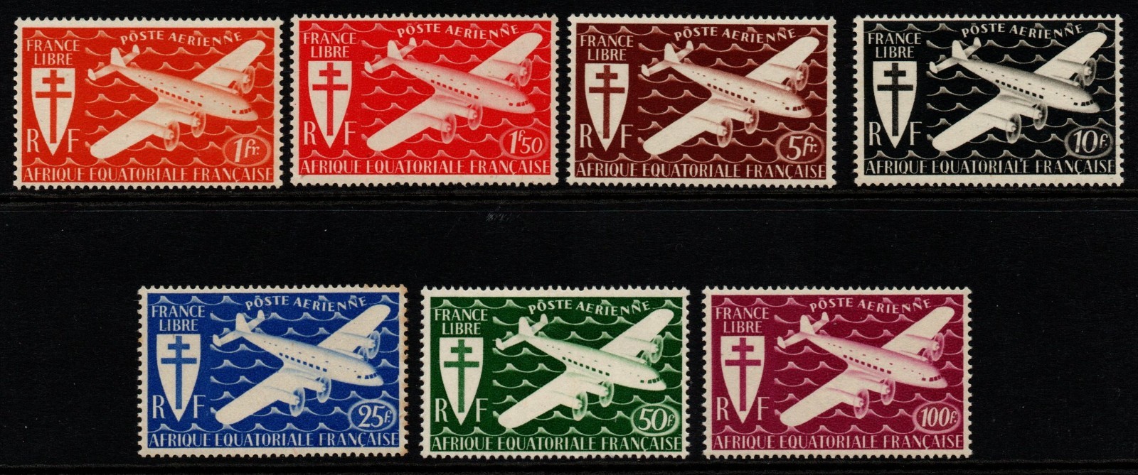 french-equatorial-africa-sg178-84-1941-free-french-issue-air-stamps-mnh