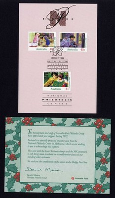australia-sg1383-5-christmas-1992-set-of-3-on-presentation-card