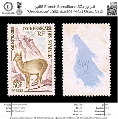 5988-french-somaliland-sg459-50f-oreotrague-1962-sc-292-mi341-used-c12