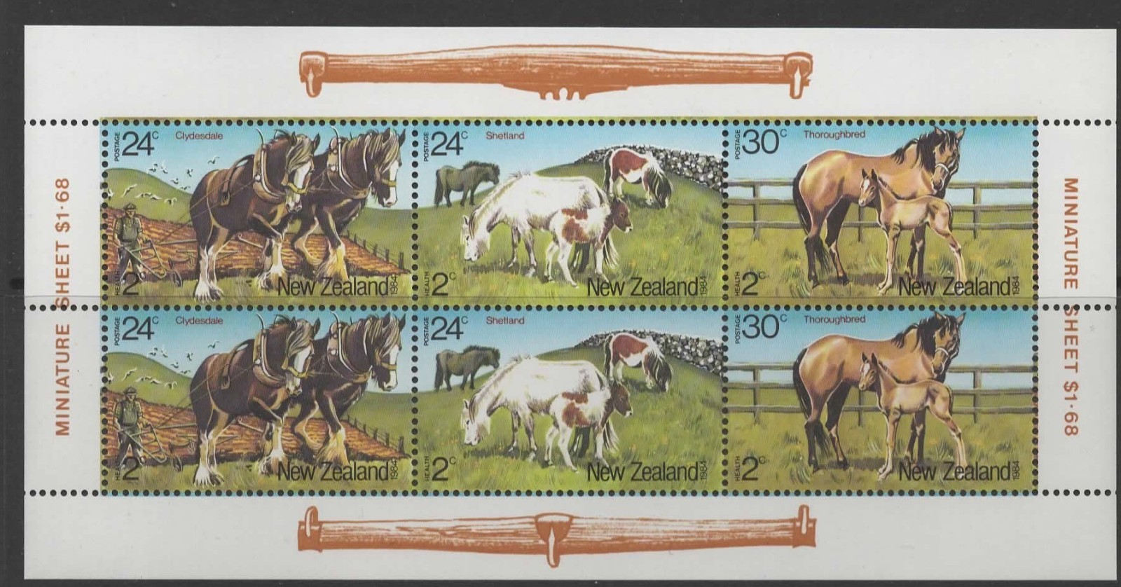 new-zealand-sgms1348-1984-horses-mnh