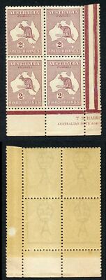 australia-sg74-2-maroon-kangaroo-wmk-3rd-crown-vertical-bend-u-m-toned-gum