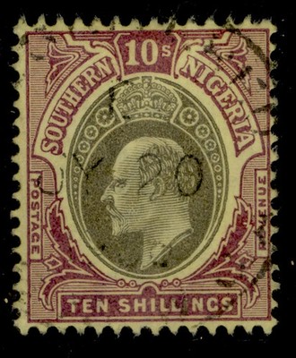 southern-nigeria-edvii-sg19-10s-grey-black-purple-yellow-fine-used-cds