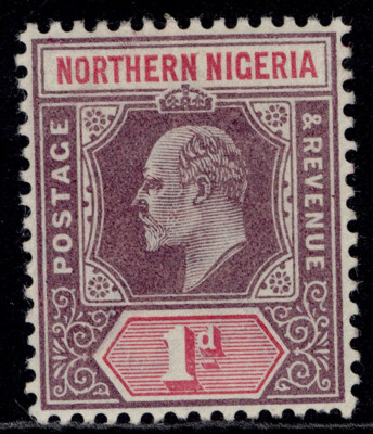 northern-nigeria-edvii-sg11-1d-dull-purple-carmine-lh-mint