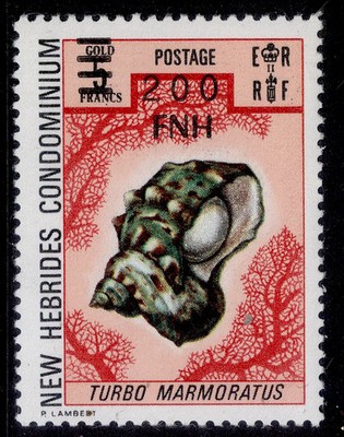 new-hebrides-qeii-sg240-1977-200f-on-5f-pretty-conch-nh-mint-cat-17