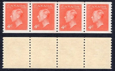 canada-sg422a-4c-vermilion-coil-strip-of-4-imperf-x-9-5-u-m-cat-13-pounds