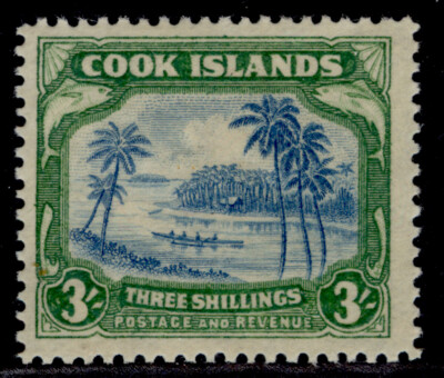 cook-islands-gvi-sg145-3s-grenish-blue-green-lh-mint-cat-50