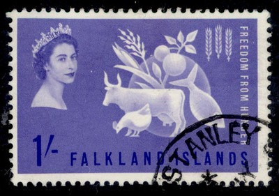 falkland-islands-qeii-sg211-1963-1s-freedom-from-hunger-fine-used