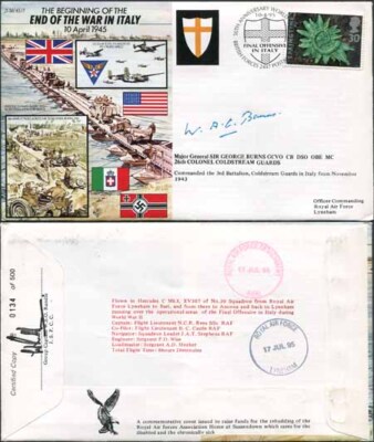 js45-7c-50th-ann-war-ii-end-of-war-in-italy-signed-by-maj-gen-sir-g-burns-m