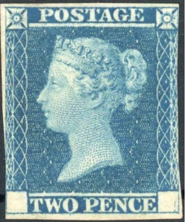 1841-small-imperf-trial-with-blank-corner-letters-inverted-and-misplaced-watermark-2d-blue